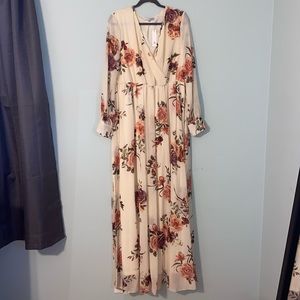 Gorgeous Baltic Born full length long sleeve dress - Floral print on cream